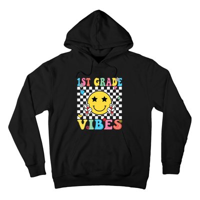 1st Grade Vibes Smile Face Back To School First Grade Hoodie