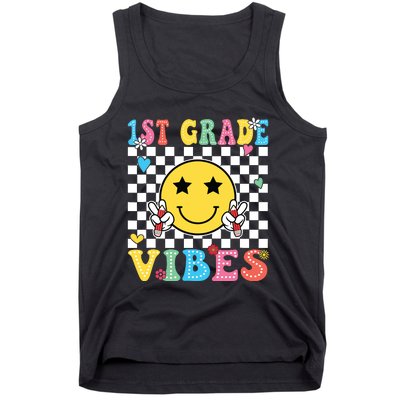 1st Grade Vibes Smile Face Back To School First Grade Tank Top