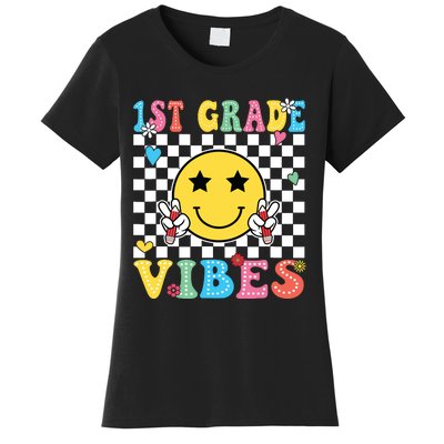 1st Grade Vibes Smile Face Back To School First Grade Women's T-Shirt