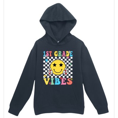 1st Grade Vibes Smile Face Back To School First Grade Urban Pullover Hoodie