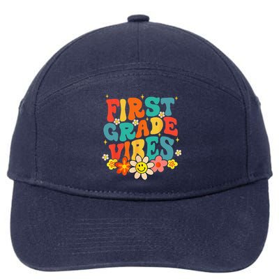 1st Grade Vibes Back To School Retro First Grade Teachers 7-Panel Snapback Hat