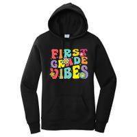 1st Grade Vibes Smile Face Back To School First Grade Women's Pullover Hoodie