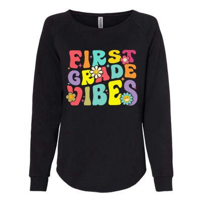 1st Grade Vibes Smile Face Back To School First Grade Womens California Wash Sweatshirt