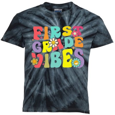 1st Grade Vibes Smile Face Back To School First Grade Kids Tie-Dye T-Shirt