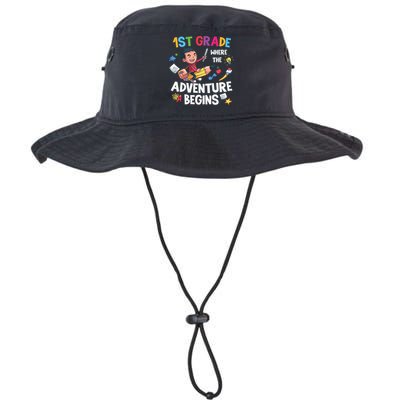 1st Grade Where The Adventure Begins Back To School Bucket Hat