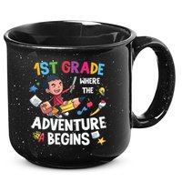 1st Grade Where The Adventure Begins Back To School 15oz Campfire Ceramic Mug