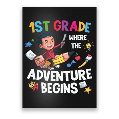 1st Grade Where The Adventure Begins Back To School Poster