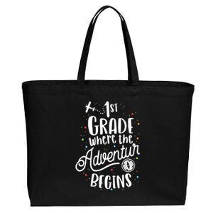 1st Grade Where The Adventure Begins First Teacher Cotton Canvas Jumbo Tote