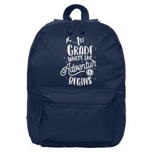 1st Grade Where The Adventure Begins First Teacher 16 in Basic Backpack