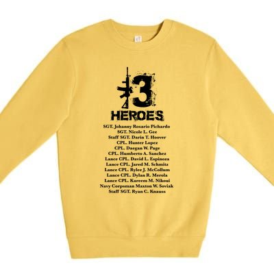 13 Heroes 08funny Gift26funny Gift2021 Never Forget Honor Fallen Soldiers Gift C Premium Crewneck Sweatshirt