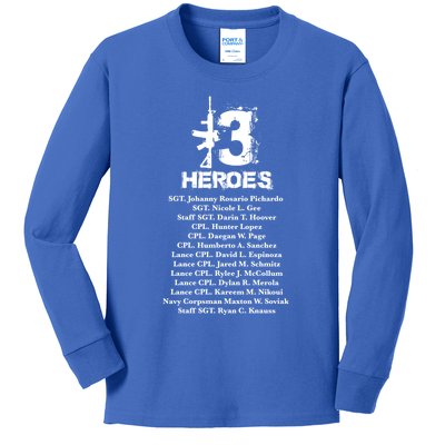 13 Heroes 08funny Gift26funny Gift2021 Never Forget Honor Fallen Soldiers Gift C Kids Long Sleeve Shirt