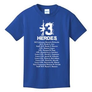 13 Heroes 08funny Gift26funny Gift2021 Never Forget Honor Fallen Soldiers Gift C Kids T-Shirt