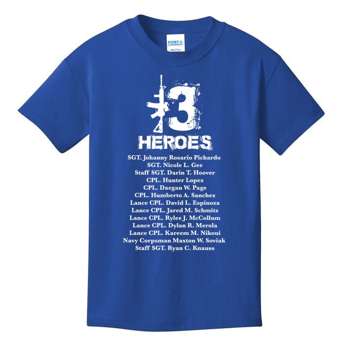 13 Heroes 08funny Gift26funny Gift2021 Never Forget Honor Fallen Soldiers Gift C Kids T-Shirt