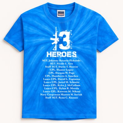 13 Heroes 08funny Gift26funny Gift2021 Never Forget Honor Fallen Soldiers Gift C Kids Tie-Dye T-Shirt