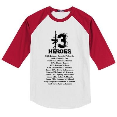 13 Heroes 08funny Gift26funny Gift2021 Never Forget Honor Fallen Soldiers Gift C Kids Colorblock Raglan Jersey