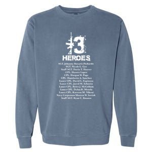 13 Heroes 08funny Gift26funny Gift2021 Never Forget Honor Fallen Soldiers Gift Garment-Dyed Sweatshirt