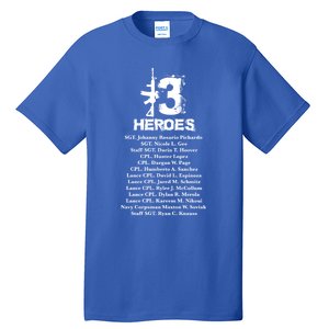 13 Heroes 08funny Gift26funny Gift2021 Never Forget Honor Fallen Soldiers Gift Tall T-Shirt