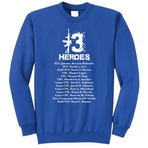 13 Heroes 08funny Gift26funny Gift2021 Never Forget Honor Fallen Soldiers Gift Tall Sweatshirt