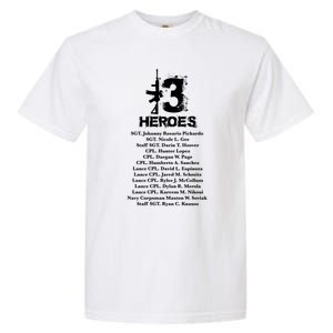 13 Heroes 08funny Gift26funny Gift2021 Never Forget Honor Fallen Soldiers Gift Garment-Dyed Heavyweight T-Shirt