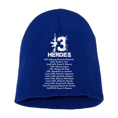 13 Heroes 08cool Gift26cool Gift2021 Never Forget Honor Fallen Soldiers Gift Short Acrylic Beanie