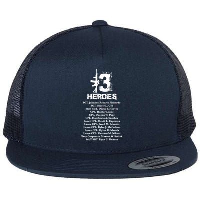 13 Heroes 08cool Gift26cool Gift2021 Never Forget Honor Fallen Soldiers Gift Flat Bill Trucker Hat