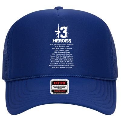 13 Heroes 08cool Gift26cool Gift2021 Never Forget Honor Fallen Soldiers Gift High Crown Mesh Back Trucker Hat