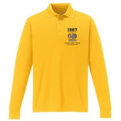 1987 Hide And Seek Champion Bigfoot Performance Long Sleeve Polo