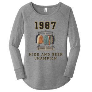 1987 Hide And Seek Champion Bigfoot Women's Perfect Tri Tunic Long Sleeve Shirt