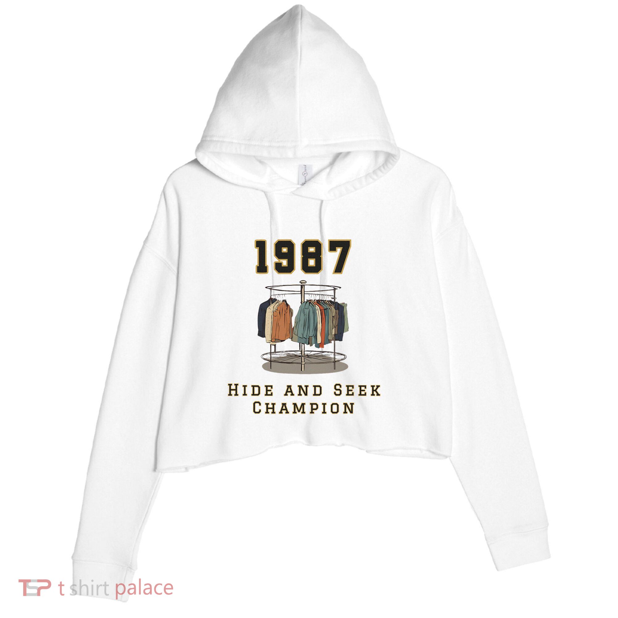 1987 Hide And Seek Champion Bigfoot Crop Fleece Hoodie