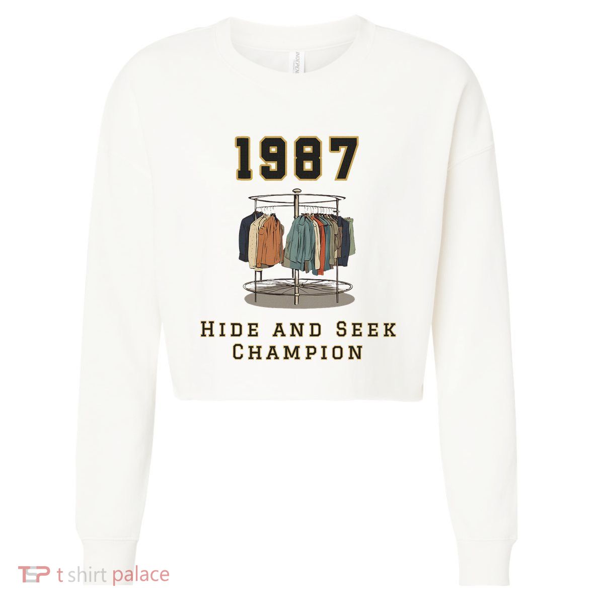 1987 Hide And Seek Champion Bigfoot Cropped Pullover Crew