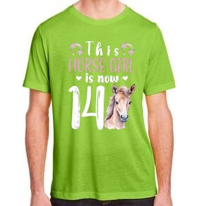 14th Horse Birthday Party 14 Year Old Girl Horses Birthday Adult ChromaSoft Performance T-Shirt