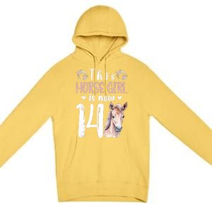 14th Horse Birthday Party 14 Year Old Girl Horses Birthday Premium Pullover Hoodie