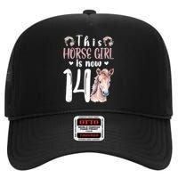 14th Horse Birthday Party 14 Year Old Girl Horses Birthday High Crown Mesh Back Trucker Hat