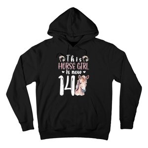 14th Horse Birthday Party 14 Year Old Girl Horses Birthday Hoodie