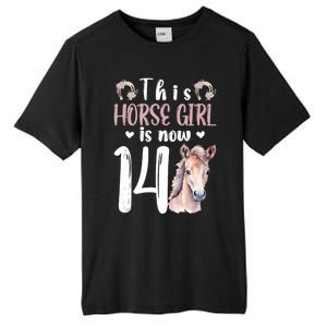 14th Horse Birthday Party 14 Year Old Girl Horses Birthday Tall Fusion ChromaSoft Performance T-Shirt