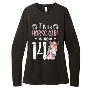 14th Horse Birthday Party 14 Year Old Girl Horses Birthday Womens CVC Long Sleeve Shirt