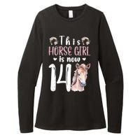 14th Horse Birthday Party 14 Year Old Girl Horses Birthday Womens CVC Long Sleeve Shirt