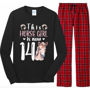 14th Horse Birthday Party 14 Year Old Girl Horses Birthday Long Sleeve Pajama Set