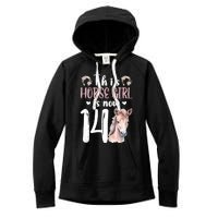 14th Horse Birthday Party 14 Year Old Girl Horses Birthday Women's Fleece Hoodie