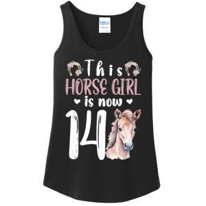 14th Horse Birthday Party 14 Year Old Girl Horses Birthday Ladies Essential Tank