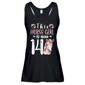 14th Horse Birthday Party 14 Year Old Girl Horses Birthday Ladies Essential Flowy Tank