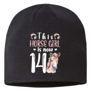 14th Horse Birthday Party 14 Year Old Girl Horses Birthday Sustainable Beanie