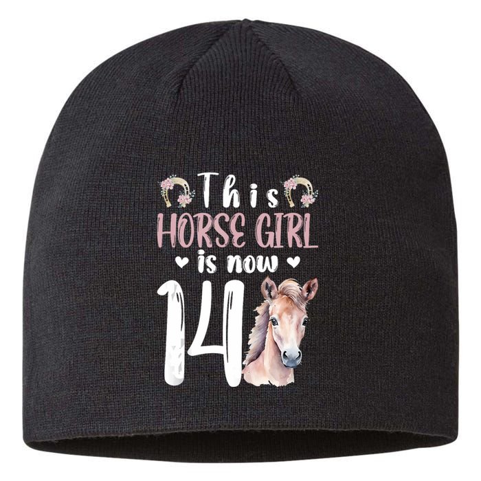 14th Horse Birthday Party 14 Year Old Girl Horses Birthday Sustainable Beanie