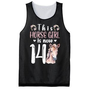 14th Horse Birthday Party 14 Year Old Girl Horses Birthday Mesh Reversible Basketball Jersey Tank