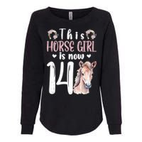 14th Horse Birthday Party 14 Year Old Girl Horses Birthday Womens California Wash Sweatshirt