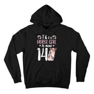 14th Horse Birthday Party 14 Year Old Girl Horses Birthday Tall Hoodie