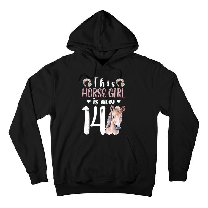 14th Horse Birthday Party 14 Year Old Girl Horses Birthday Tall Hoodie