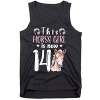 14th Horse Birthday Party 14 Year Old Girl Horses Birthday Tank Top