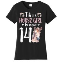 14th Horse Birthday Party 14 Year Old Girl Horses Birthday Women's T-Shirt