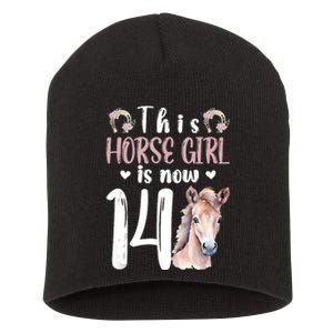 14th Horse Birthday Party 14 Year Old Girl Horses Birthday Short Acrylic Beanie